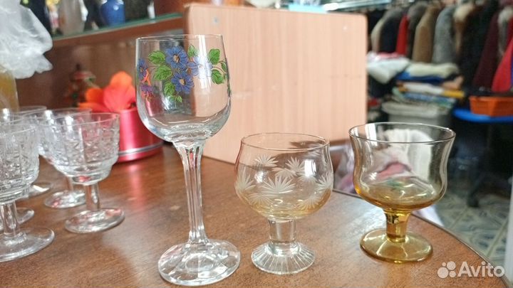 Рюмка на ножке СССР, цветное стекло