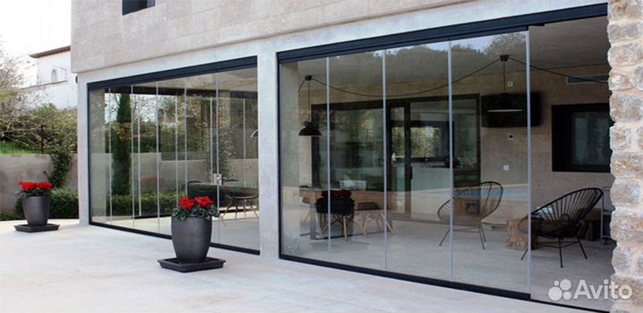 Безрамное остекление террас