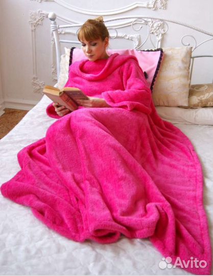 Плед с рукавами Sleepy на одного, розовый