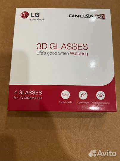 3d очки lg 4 штуки для 3D телевизора