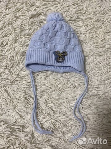 Шапка зимняя для новорождённого 0-6 мес