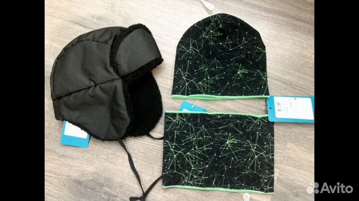 Комплект шапок для мальчика + снуд/шарф