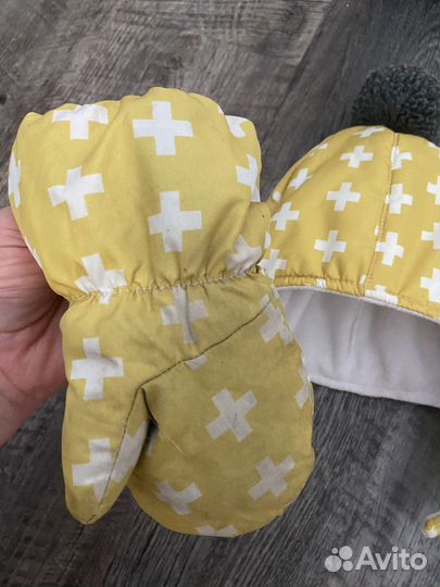 Комплект шапка, варежки зима