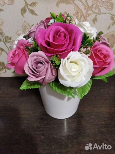 Букет из мыльных роз