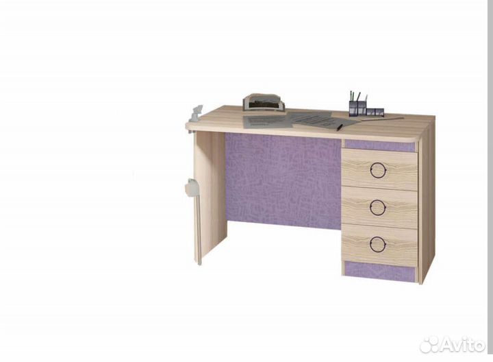 Письменный стол, тумба, шкаф с ящиками и полками