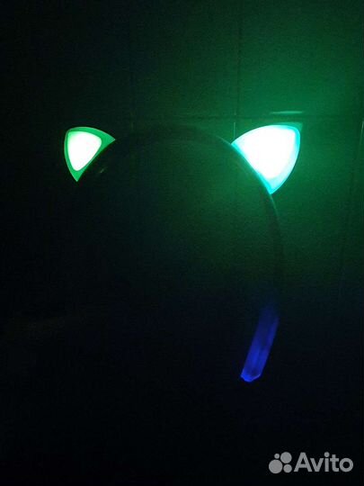 Светящиеся наушники с кошачьими ушками