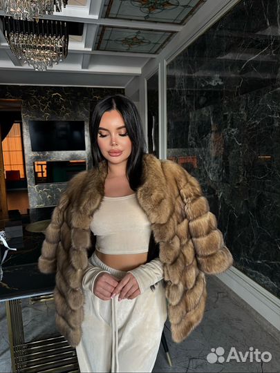 Шуба из премиального меха соболя тор-тор