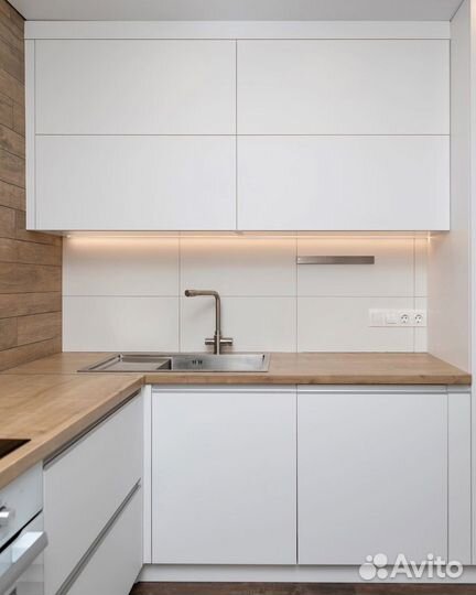 Кухня угловая/ белая кухня на заказ по эскизу