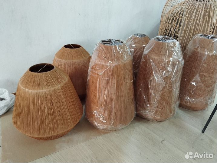 Абажуры плетеные светильники