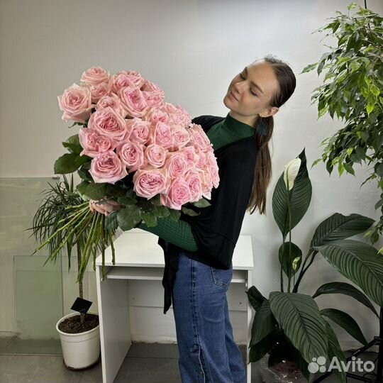 Букет из роз сорта Пинк Охара