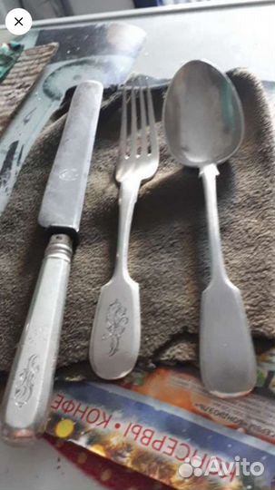 Набор столовых приборов серебро 84 проба