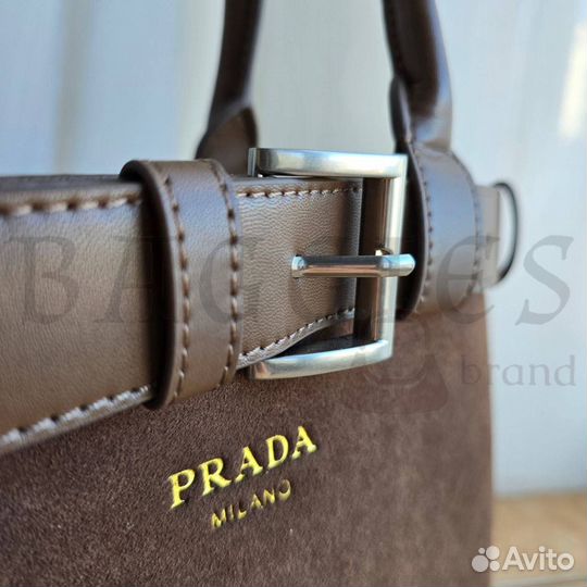 Винтажная шоколадная сумка prada замша y2k vintage