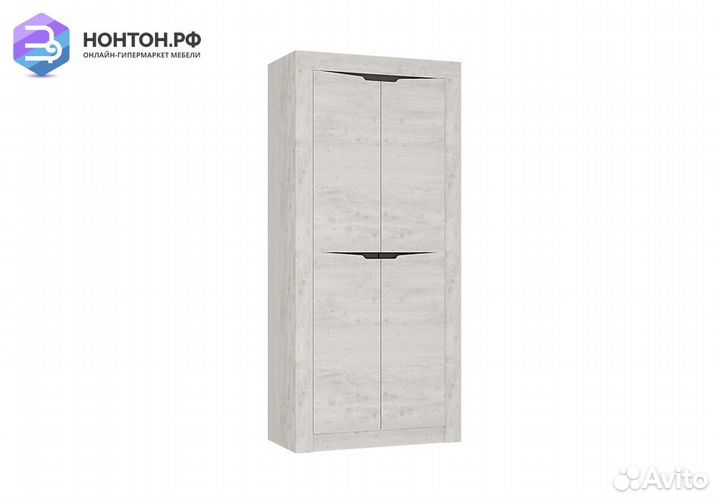 Шкаф двухстворчатый Леонардо бетон пайн светлый