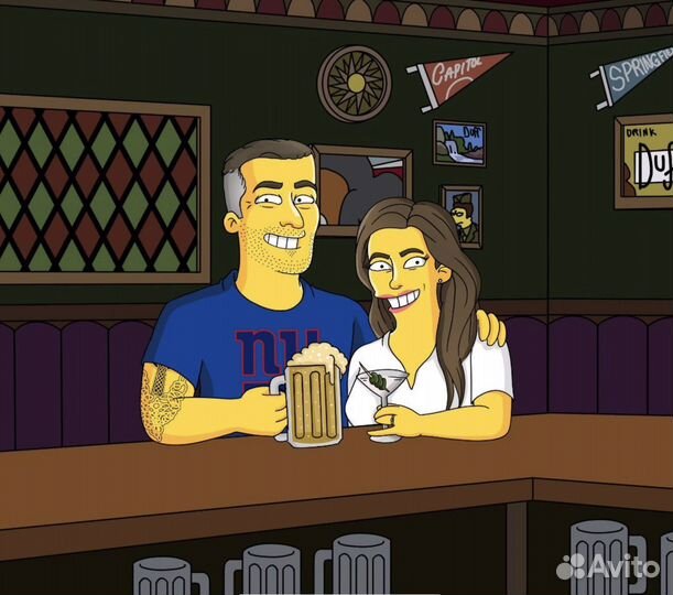 Портреты по фото в стиле Симпсонов / Рикки и Морти