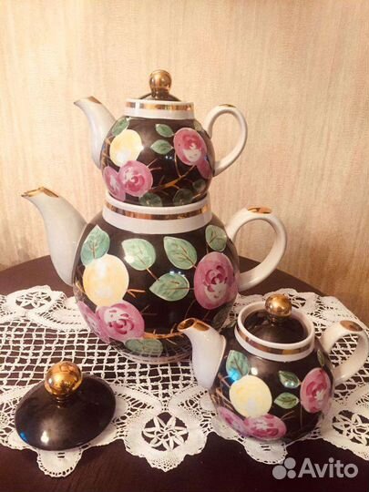 Чайник крытьё, роспись, Южноуральск, винтаж