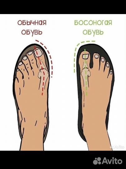 Босоногие ботинки женские