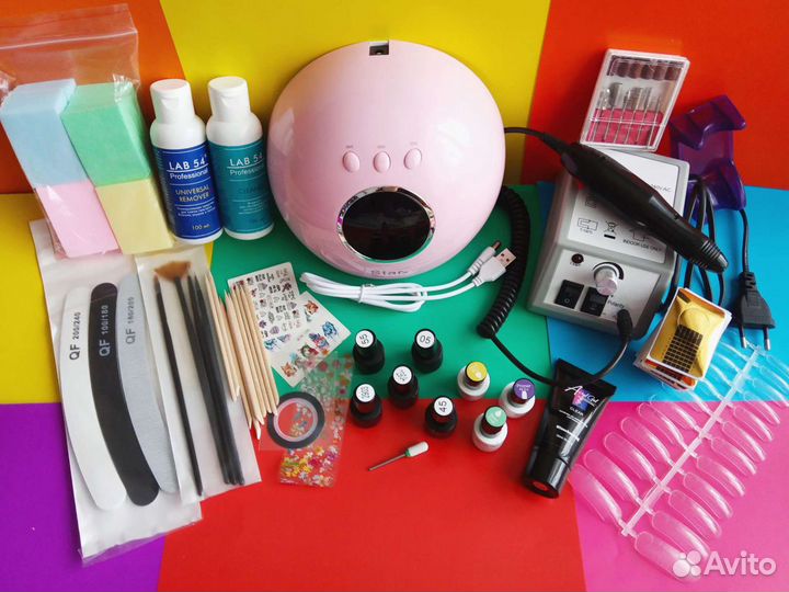 Большой набор для наращивания, с лампой и машинкой