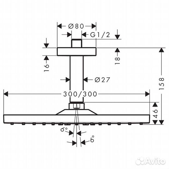 Hansgrohe Raindance E 300 Верхний душ 26250000