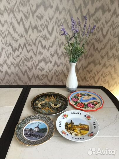 Тарелки настенные Городецкая роспись, фарфор Чехия