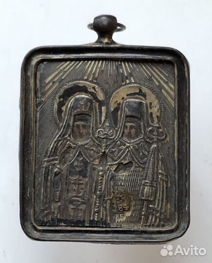 Икона серебро панагия старинная