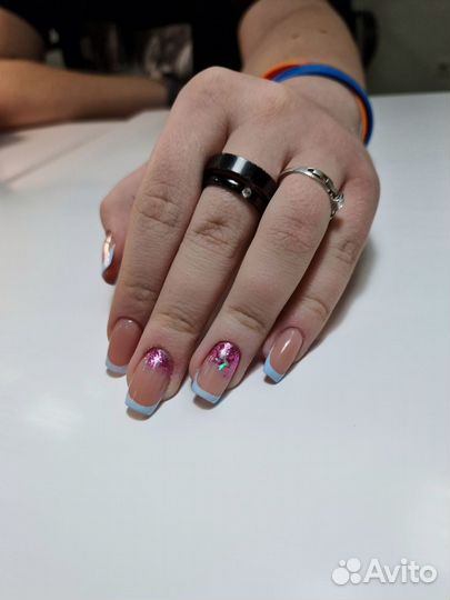 Маникюр наращивание покрытие гель лаком