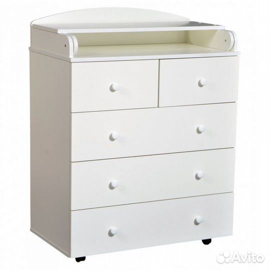 Комод ширина 80/5 ящиков лдсп Ульяна белый