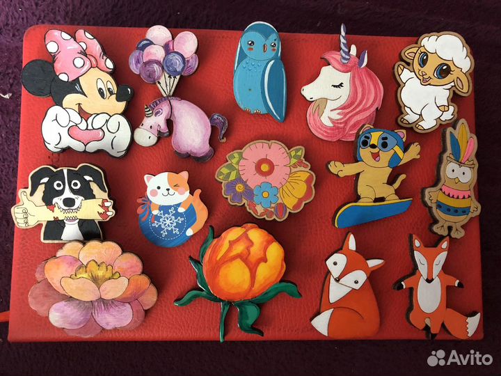 Деревянные значки брошь