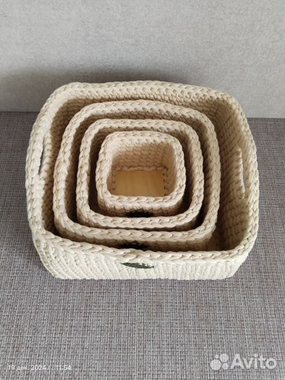 Набор корзин из трикотажа новые ручная работа