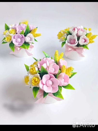Букеты с цветами из мыла ручной работы