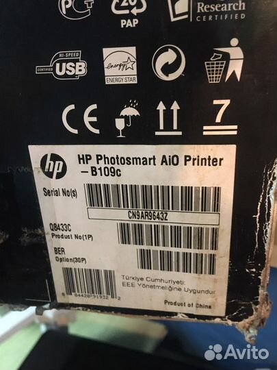 Принтер hp photosmart aio printer b109c