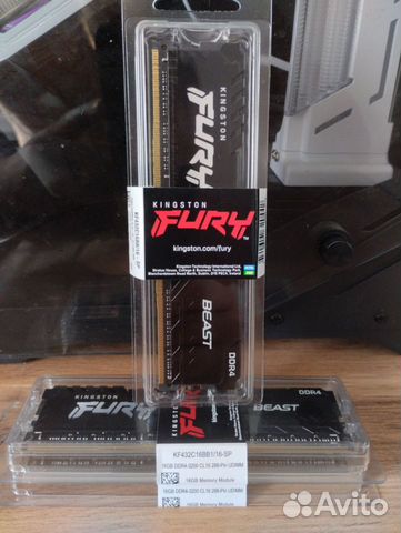 Kingston Fury Beast DDR4 16GB,32GB 3200 мгц