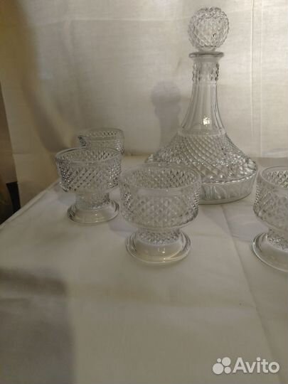 Графин и бокалы Богемия времен СССР
