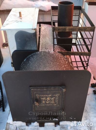 Банная печь «Горыныч» с кованной полосой