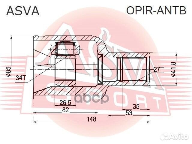 ШРУС внутренний правый antara/captiva 27x34x42