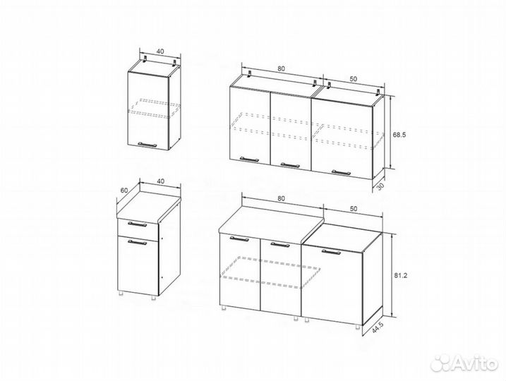 Кухня готовая новая 1,7м