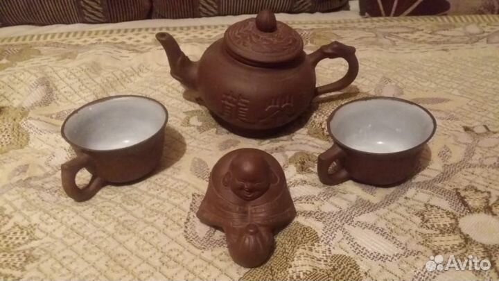 Чайник и две чашки японский набор для чаепития