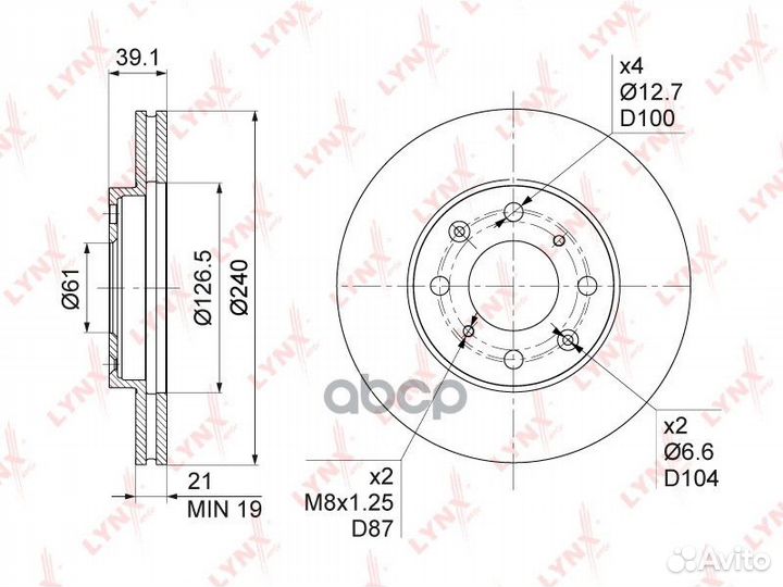 Диск тормозной перед BN-1035 BN1035 lynxauto
