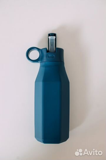 Детская силиконовая бутылка для воды с трубочкой