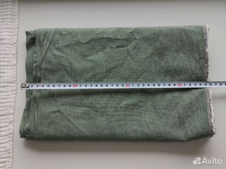 Отрез ткани стиранный хлопок зеленый