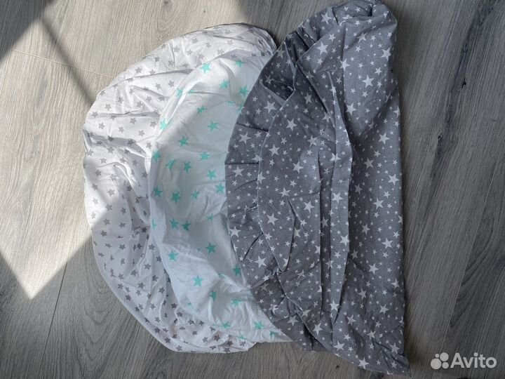 Простынь на резинке на круглый матрас d75см