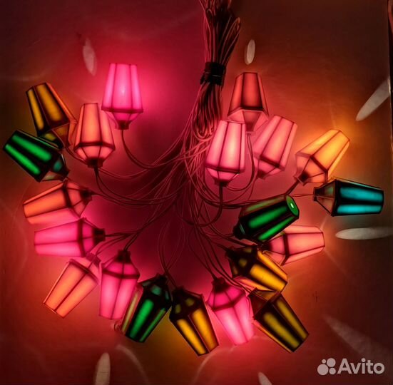 Елочная, новогодняя гирлянда СССР шишка