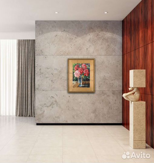 Картина маслом цветы в вазе