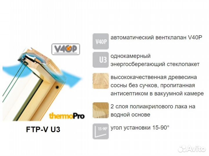 Мансардное окно fakro FTP-V U3 66*98