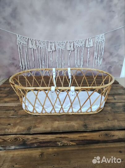 Люлька колыбель плетеная для новорожденных