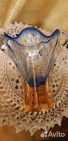 Ваза чешское стекло СССР