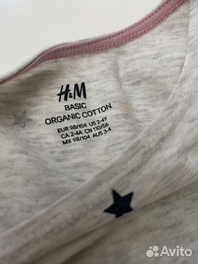 4 лонгслива 98/104; H&M, M&S