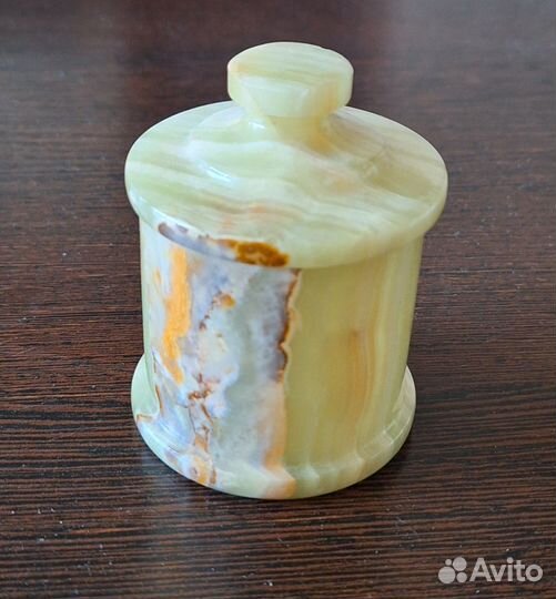 Сахарница солонка из натурального оникса,новая