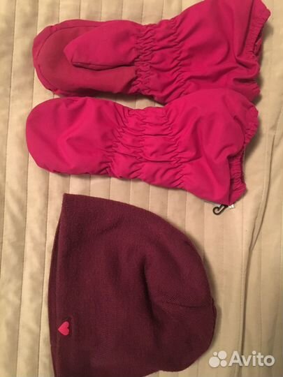 Шапка для девочки Lassie + варежки Lassie