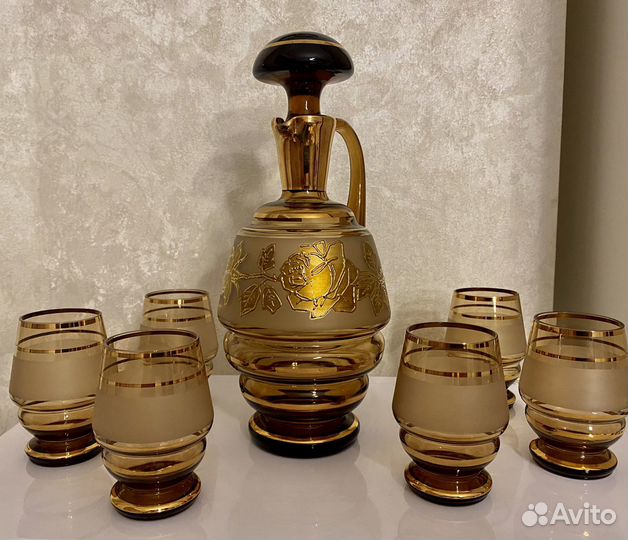 Богемия. Набор посуды графин и 6 рюмок