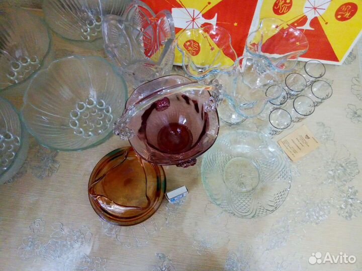 Цветное стекло и хрусталь, винтаж СССР